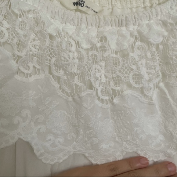 Heavily embroidered, off the shoulder 100% cotton white midi dress - Picture 2 of 7